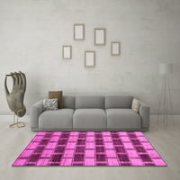 Ahgly Company Indoor Rectangle Abstract Pink Modern Area Rugs, 2 '5'