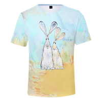 Великденски отпечатани жени Мъжки тениска с къс ръкав, цветно цвете великденски яйца Дърво ежедневни връх