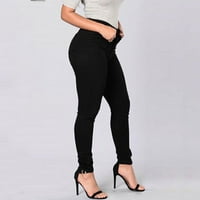 Yubatuo панталони за жени модни дънки деним плътно женски разтягане с висока талия тънки секси моливни панталони Женски панталони