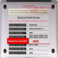 Kaishek Hard Case Shell капак, съвместим с MacBook Pro 14 + Модел на покритие на черна клавиатура A & A M1, Type C Blue Series A 0347