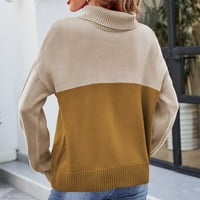 Разхлабен пуловер за жени от печат на шията небрежен плюс размер пуловер с дълъг ръкав