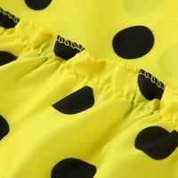 Wendunide рокли за жени жени модна висока талия полка точка отпечатана пола разхлабена разродена плисирана пола жълто