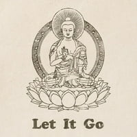 Cafepress - Vintage Buddha Let It Go Go Tote Bag - Естествено платно чанта за тота, платнена чанта за пазаруване