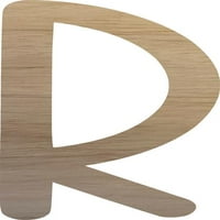 Дървена буква занаят R, боядисана малка 18 '' висока буква от дърво, незавършен декор