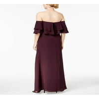 Klein Womens Purple Off Rame Maxi Вечерната рокля 4