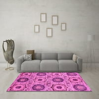 Ahgly Company Indoor Rectangle Abstract Pink Modern Area Rugs, 8 '10'