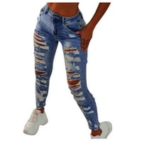 Eashery Womans Jeans Stretch Pull-on Jegging Fashion Ladys High Aisted Lacing Stretch Wide Trestased Jeans for Women