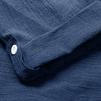 Плюс размер жените небрежни дълги ръкав флорален принт Разхлабена риза с v-образно деколте блуза отгоре