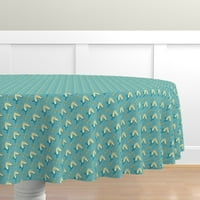 Памучна сатена покривка, 90 кръг - атомна средата на века Средния век Модерен ретро 1950 -те винтидж печат персонализиран спално бельо от масата от спонсор