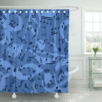 Бележки Резюме синя музикален модел тенденции за рисуване на душ завеса