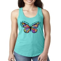 Дива боби, цветна пеперуда О, пеперуда на шепот крила, любител на животни дами дами състезателен резервоар, таити синьо, голям