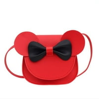 Baby Girl Cartoon Crossbody чанта, сладка мишка ухо с магнитна чанта за рамо на рамото