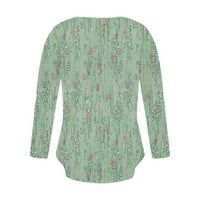 Нови дамски летни върхове Фация Мода V-образно тримесечие 3 4 4 тениска есенна блуза Топс Суитчър Голи в тениски за жени