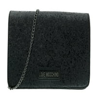 Любов Moschino Black Glitter Classic Clutch Малка чанта за рамо за дамски