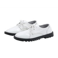Daeful Girls Boys Oxfords Официални кожени обувки Униформени рокли Обувки Леки безплъзгащи апартаменти Сватба бяло 7C