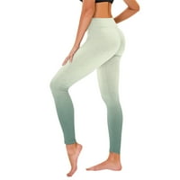 Absuyy Fashion Женски панталони за йога дишащ отпечатан градиент атлетично бягащо контролно отслабване гамаши за отслабване