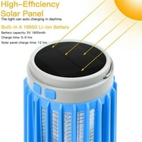 Слънчева външна комара USB лампа водоустойчива фенерче за капан за мухоловка, синьо