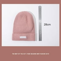 Зимна модна унизийска буква бродерия твърд цвят топла плетена шапка шапка