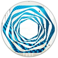 Art DesignArt 'Резюме синя вълнообразна II' отпечатано модерно кръгло или овално огледало за стена - Whirl 24in.x24in