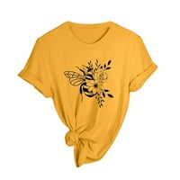 Hanas Women's Summer Fashion Casual Feedbee Festival Printed кръгла врата с къс ръкав тениска и блуза