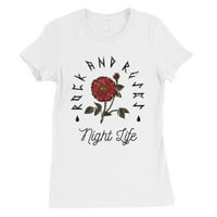 Рок и рози Нощен живот Арт Графична сива женска риза