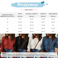 Rosfancy Womens Crew Neck Long Loneve Solid Basic ризи пуловерни върхове, S-XXL