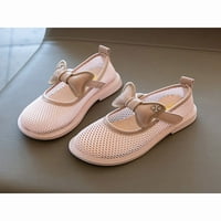 Colisha деца апартаменти Bowknot Mary Jane Sandals Magic Tape Shoes Деца ежедневни принцеси Обувка Комфорт розово 8.5Toddlers