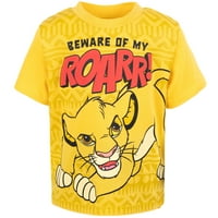 Disney Lion King Simba Little Boys Графична тениска и мрежести къси панталони жълто черно 6