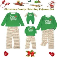 Коледно семейно съвпадение на дрехи комплект Санта пуловер върхове карирани панталони Татко мама деца бебешки шезлонги празнични ежедневни облекла