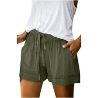 Дамски панталони Aloohaidyvio с джобове, дамски плюс размер удобни теглички за ежедневни еластични талии джобни панталони за къси панталони
