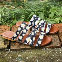 Kukoosong сандали жени летни модни сандали кухи плоски сандали кръгли пети цветове, съвпадащи чехли плоски сандали за жени бели 41