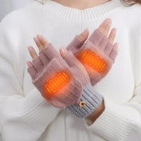 Giligiliso Clearance usb зима мъже жени модни студени топло отопление ветроустойчив половин гола пръст плетен ръкавици