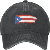 Пуерто Рико Флаг Бейзболна шапка памучна каубойска шапка ретро измит регулируем подарък