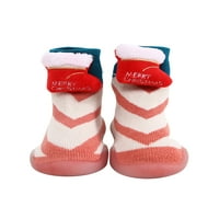 Lacyhop Girls Boys Toddler Chlippers Зимни чорапи Обувки Мека гумена подметка Коледни чорапи розови обувки 6c