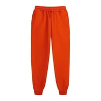 Жени стилни панталони Дърпец тънки дълги плътни цветови панталони за жени оранжеви 2xl