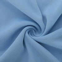 Летен клирънс за спестявания, Poropl Solid Zipper Turndown Pullover Work Bouthing Suit Топс за мъже Светло синьо размер 4