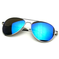 Емблемни очила - Светкавица Огледален обектив Премиум метална рамка Авиатор слънчеви очила