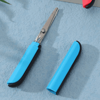 Ръкав набор от преносими безопасни ножици мини сгъваеми хартия за рязане на ножици за офис Училище за скрапбукинг на „Направи си сам“ ， Синьо, бял S5740