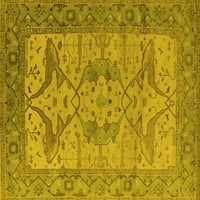Ahgly Company Machine Pashable Indoor Rectangle Oriental Yellow Industrial Area Rugs, 2 '5'