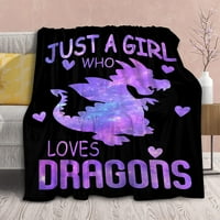 Одеяло просто момиче, което обича драконов руно леки хвърляния подарък за рожден ден Коледни меки фланелни одеяла за всички сезони на диван 50 x40 xs близнак за деца