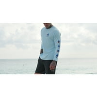Mad Pelican Beach Life Sun Kicker Raglan UV тениска - малка - кристално синьо