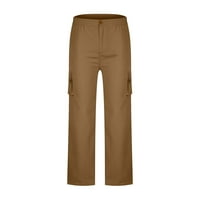 Дамски товарни панталони ежедневни широки крака прави панталони еластични талии работни панталони с джобове улични дрехи