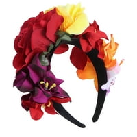 Роза на лентата за глава симулация коса изкуствена розова цветна косъмска клапа косплей аксесоар за костюми за карнавално парти за Хелоуин