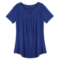 Жени тениски свободни годни плюс размер тениска блуза свободна туника лятна къса ръкав блуза дамски върхове