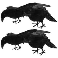Черна реалистична врана орнамент DIY Spooky Crow Model Halloween Party Prop Prop