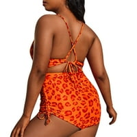 Една бански костюм плюс размер леопардов отпечатани плувци бански костюми оранжеви размери xxxl