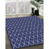 Ahgly Company Indoor Round Country Carvemed Cornflower Blue Area Rugs, 3 'Round
