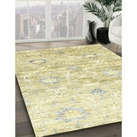 Ahgly Company Machine Wareable Indoor Tructangle Contemporary Khaki Gold Area Rugs, 8 '10'