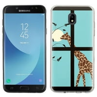 За Samsung Galaxy J Star J Refine J Case, Onetoughshield ® TPU GEL Защитен тънък калъф за телефони - Moon Giraffe