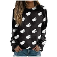 Homchy Pullover Top Fight Fasual Fashion Print с дълъг ръкав O-O-Neck Pullover Top